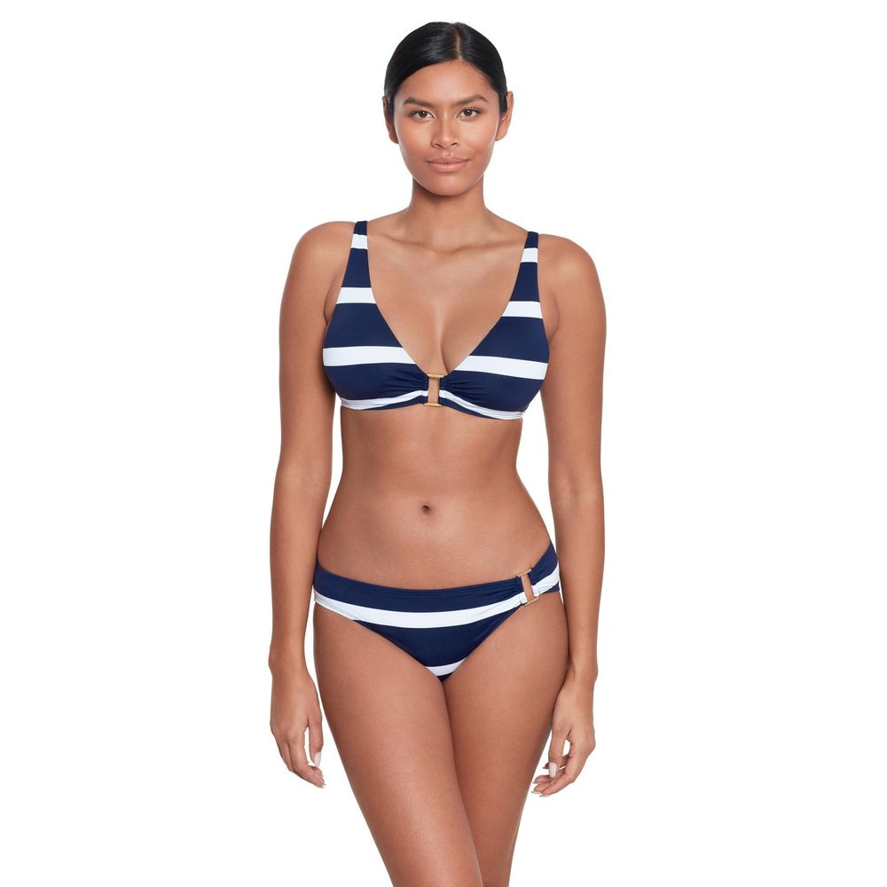 Lauren Ralph Mariner Stripe Ring Over The Shoulder Top Blue 8